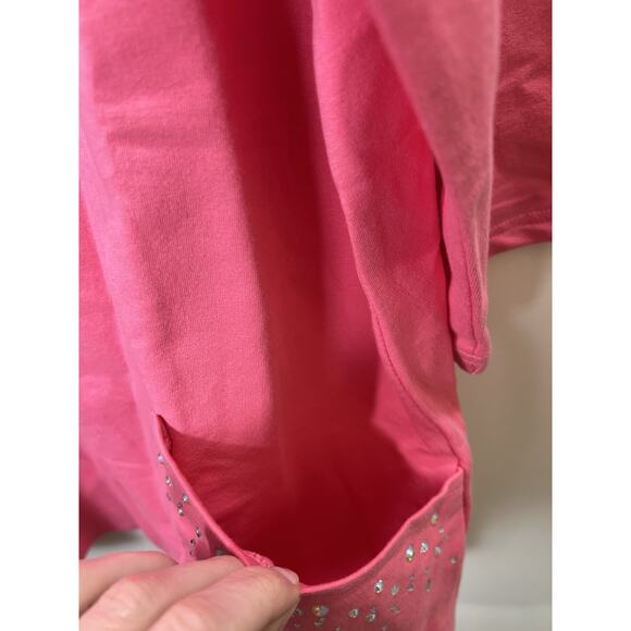 Quacker Factory Women’s Shirt Size 1X Pink NWTS Beaded Gems Pockets Casual Comfy - Picture 4 of 8